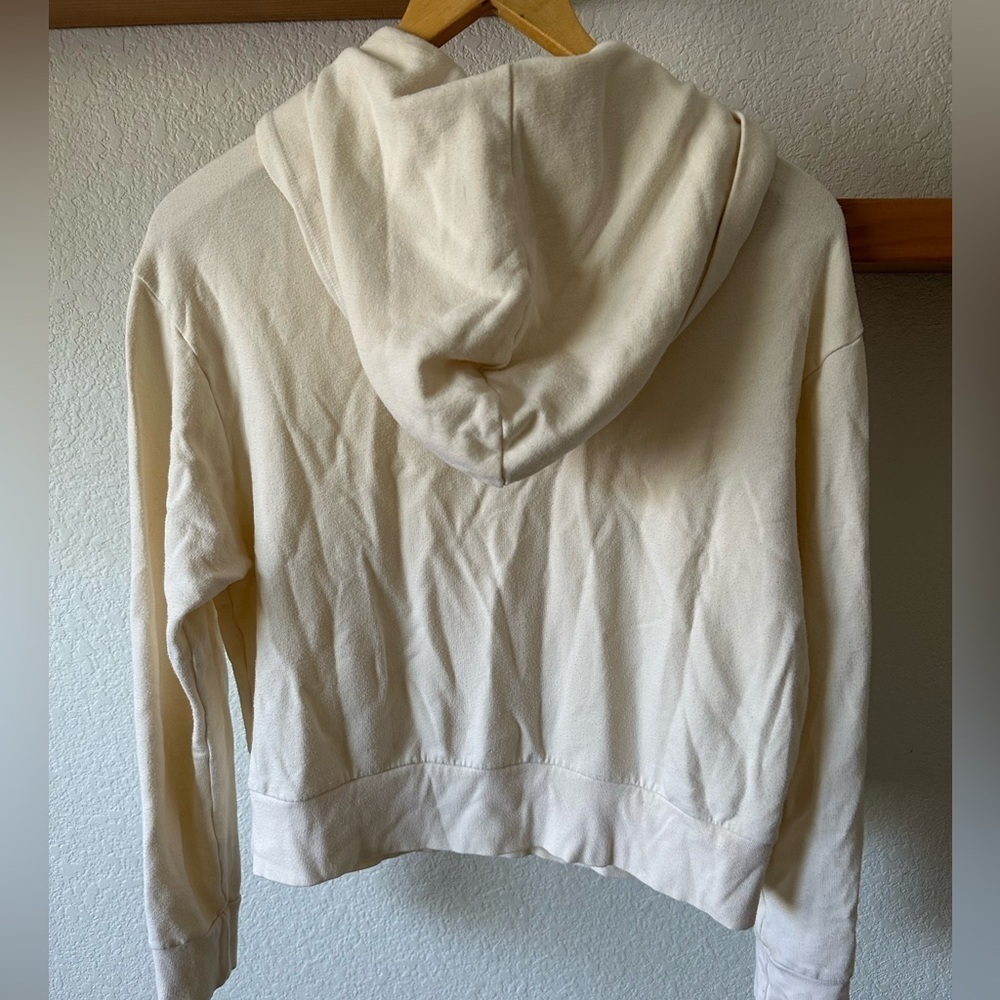 Monrow Matching Set Supersoft Fleece Girlfriend Pull Over Hoodie/Joggers Cream - Picture 4 of 9